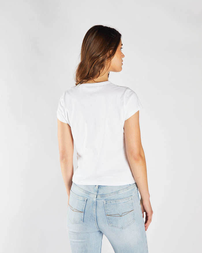 Fuchsia Tee Dove White