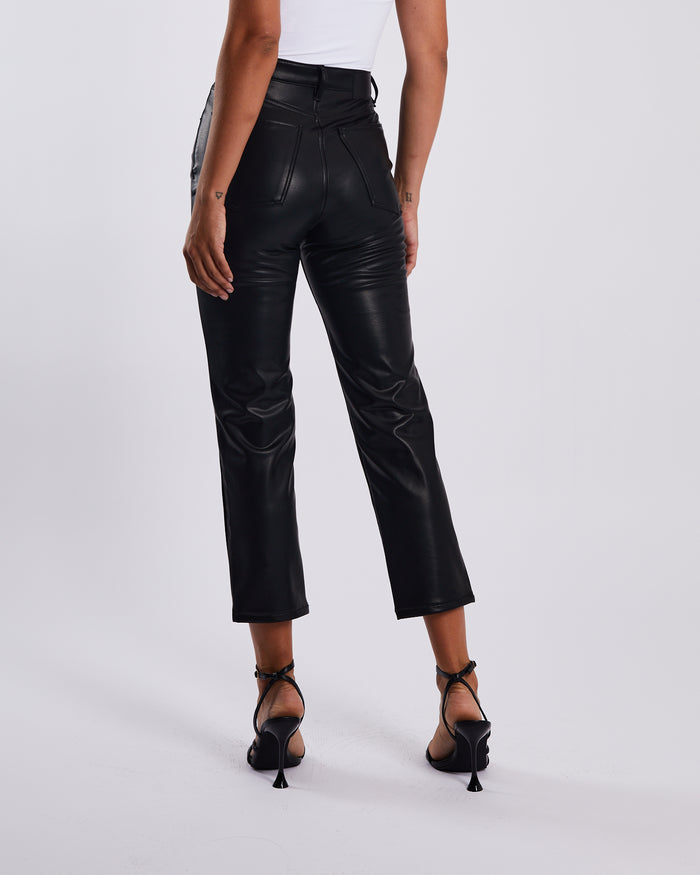 Gabby Straight Leg Leather Look