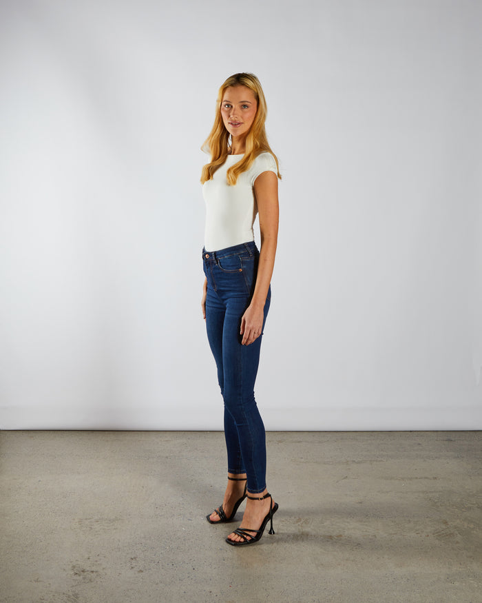 Jessica High Rise Skinny Blue Denim