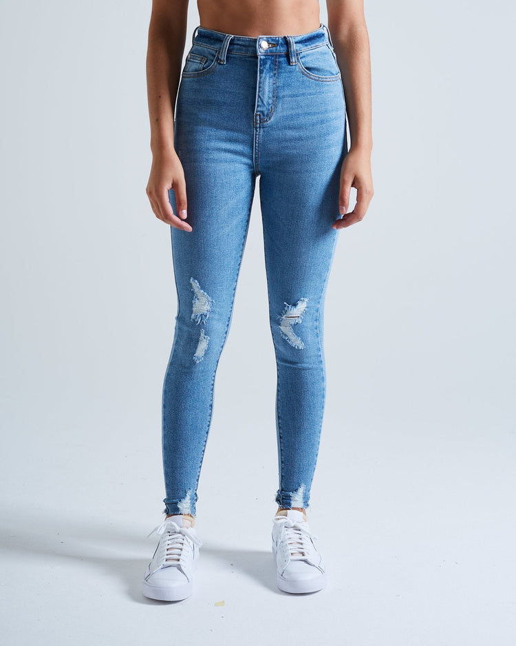 Evita Hr Skinny Washed Blue