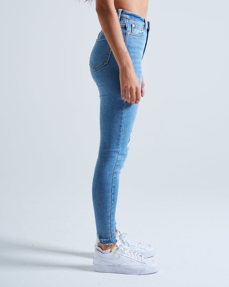 Evita Hr Skinny Washed Blue