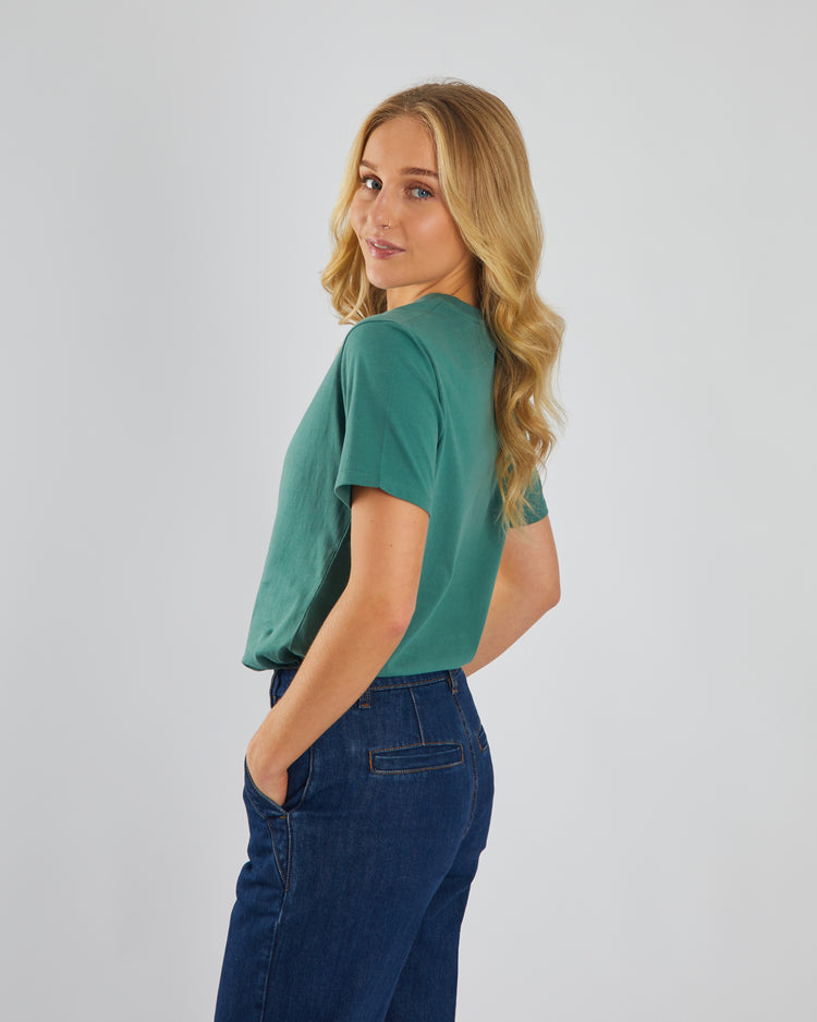 Jada Basic O Neck Green Trail