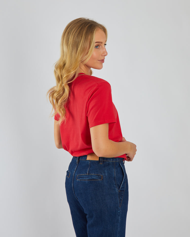 Jada Basic O Neck Tango Red