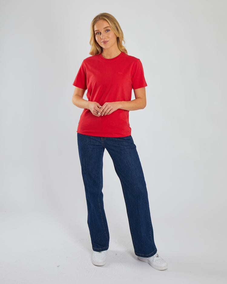 Jada Basic O Neck Tango Red