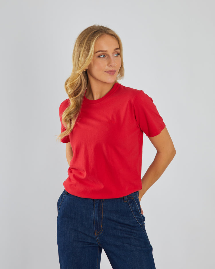 Jada Basic O Neck Tango Red