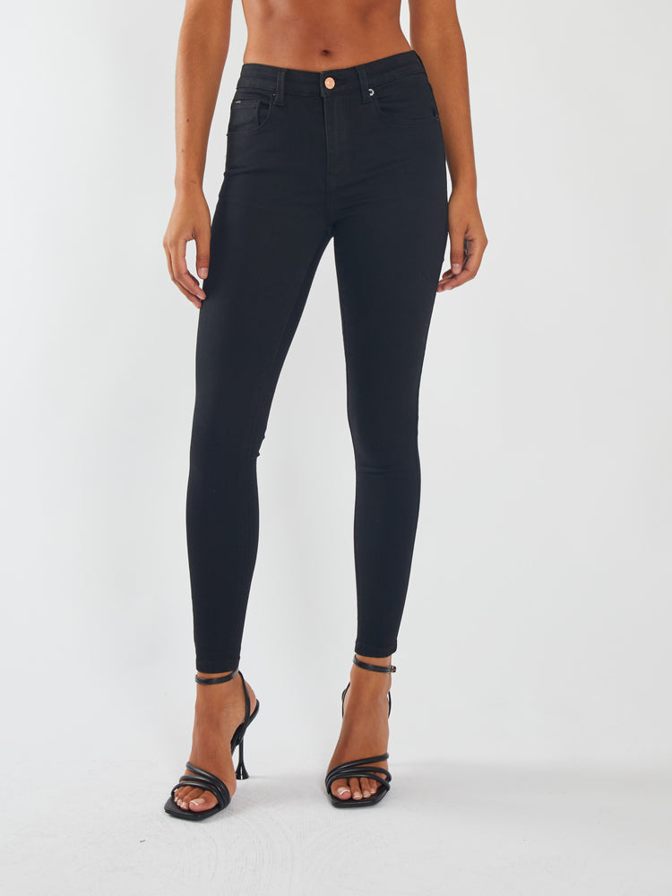 Kayla Mid Rise Skinny Black