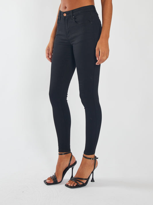 Kayla Mid Rise Skinny Black