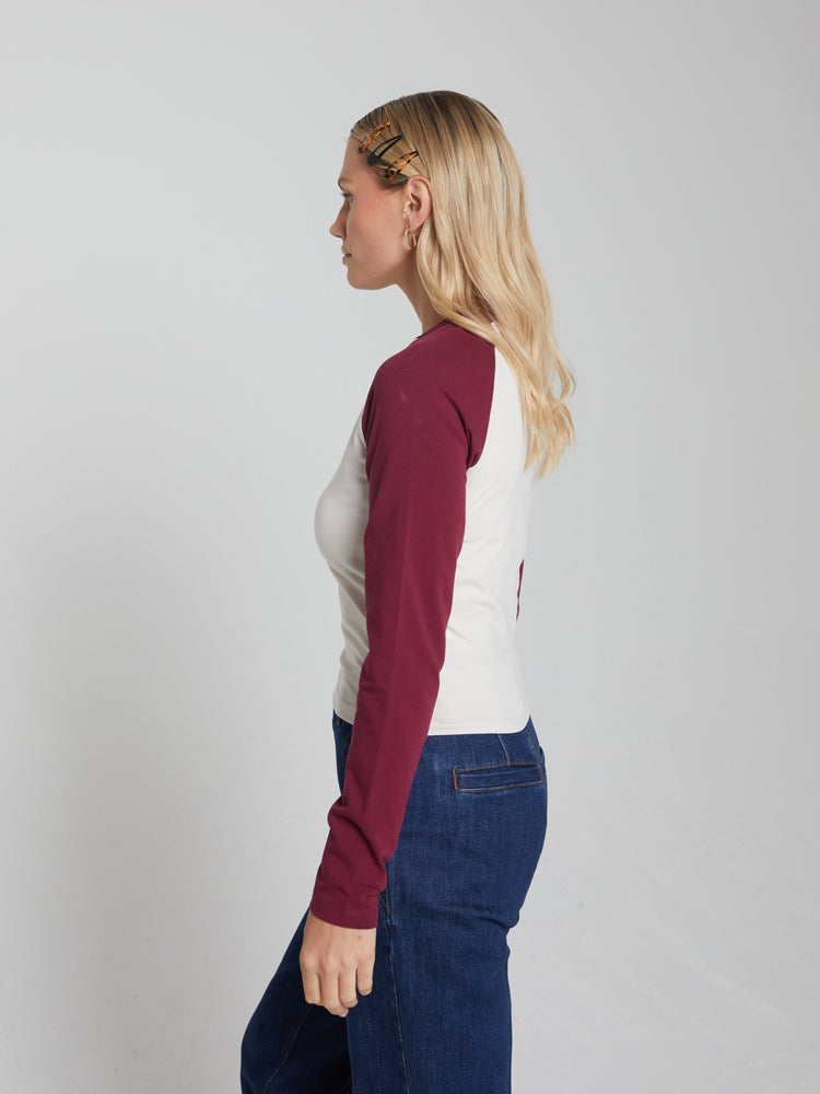 Kirsten Ls Tee Cranberry Red