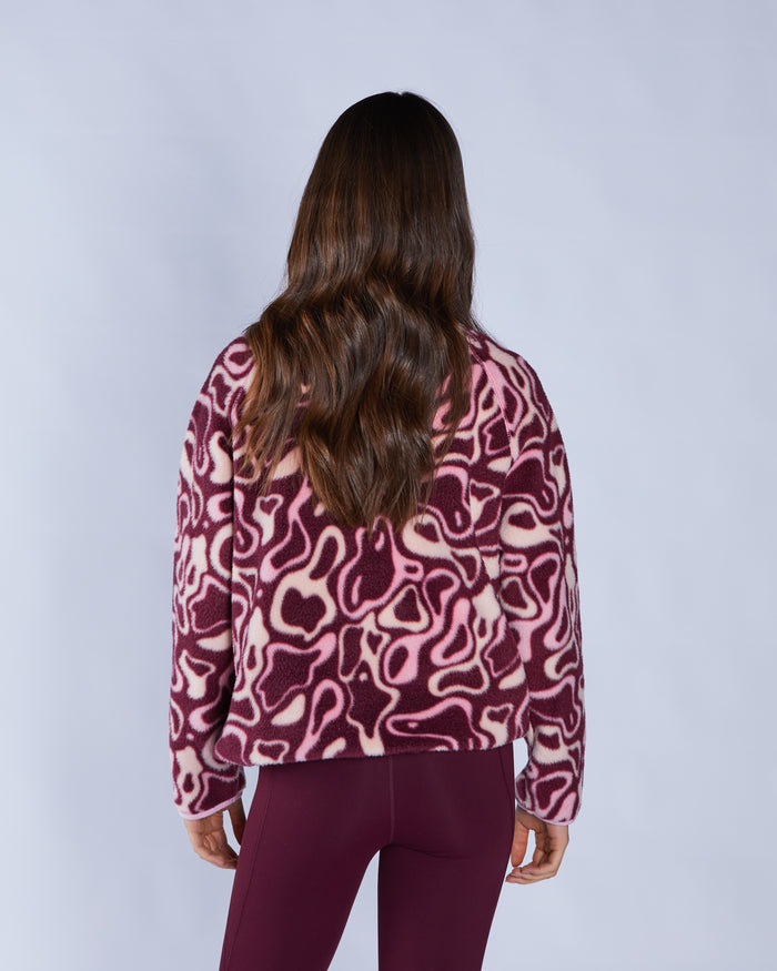 Leilena Fleece Zipper Multi Deep Orchid