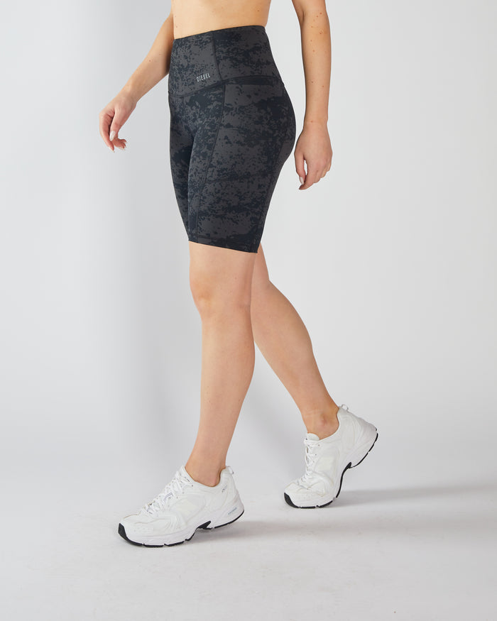 Maya Bicycle Short Black Acid Wash