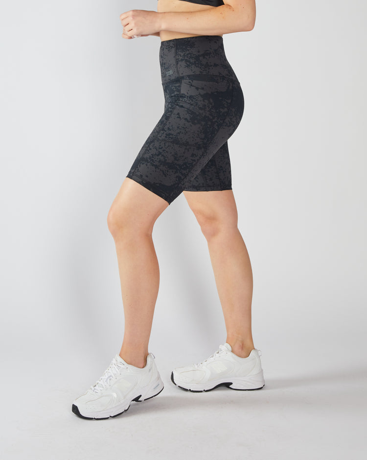 Maya Bicycle Short Black Acid Wash