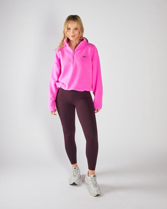 Mazie Fleece Half Zip Neon Pink