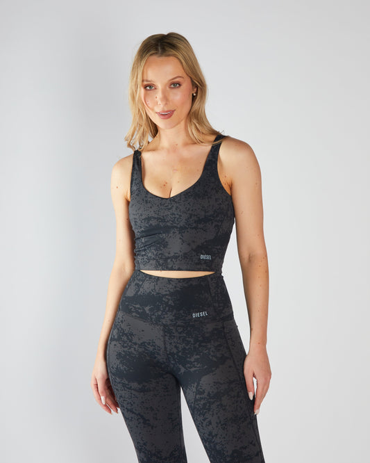 Mia Vest Black Acid Wash