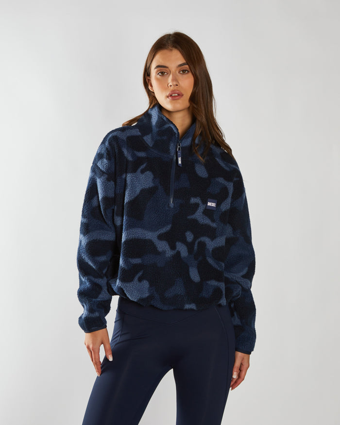 Mimi Half Zip Camo Print