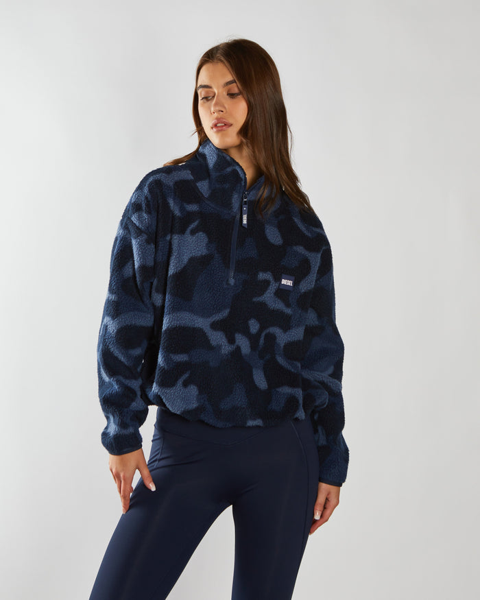Mimi Half Zip Camo Print