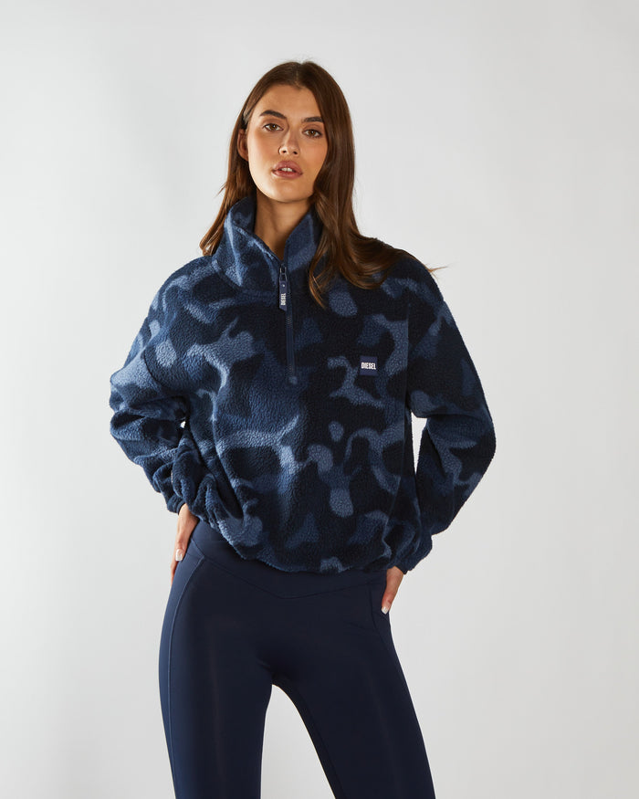 Mimi Half Zip Camo Print