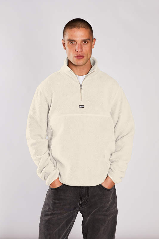 Nathan Fleece Half Zip  Oatmeal