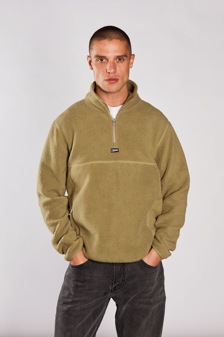 Nathan Fleece Half Zip Dried Herb