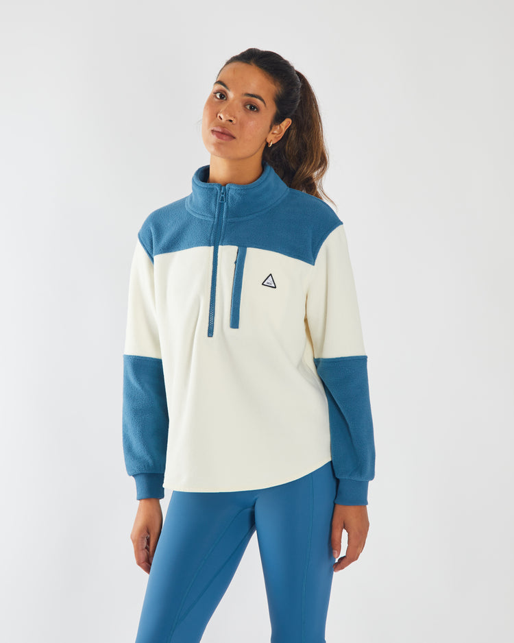 Noelle Fleece Half Zip White/Midnight