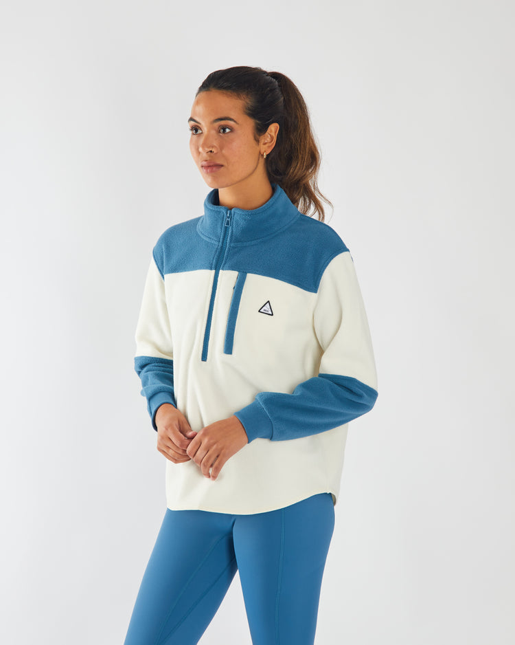 Noelle Fleece Half Zip White/Midnight