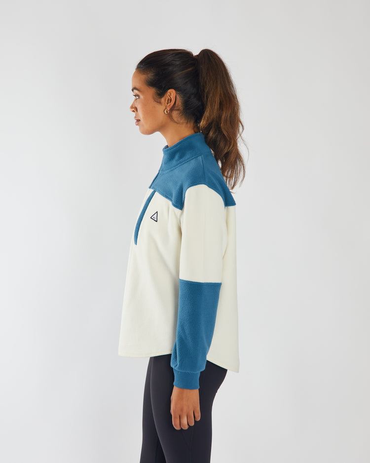 Noelle Fleece Half Zip White/Midnight