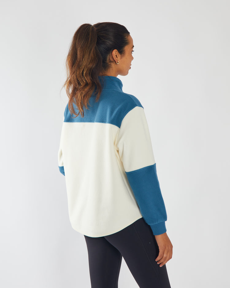 Noelle Fleece Half Zip White/Midnight