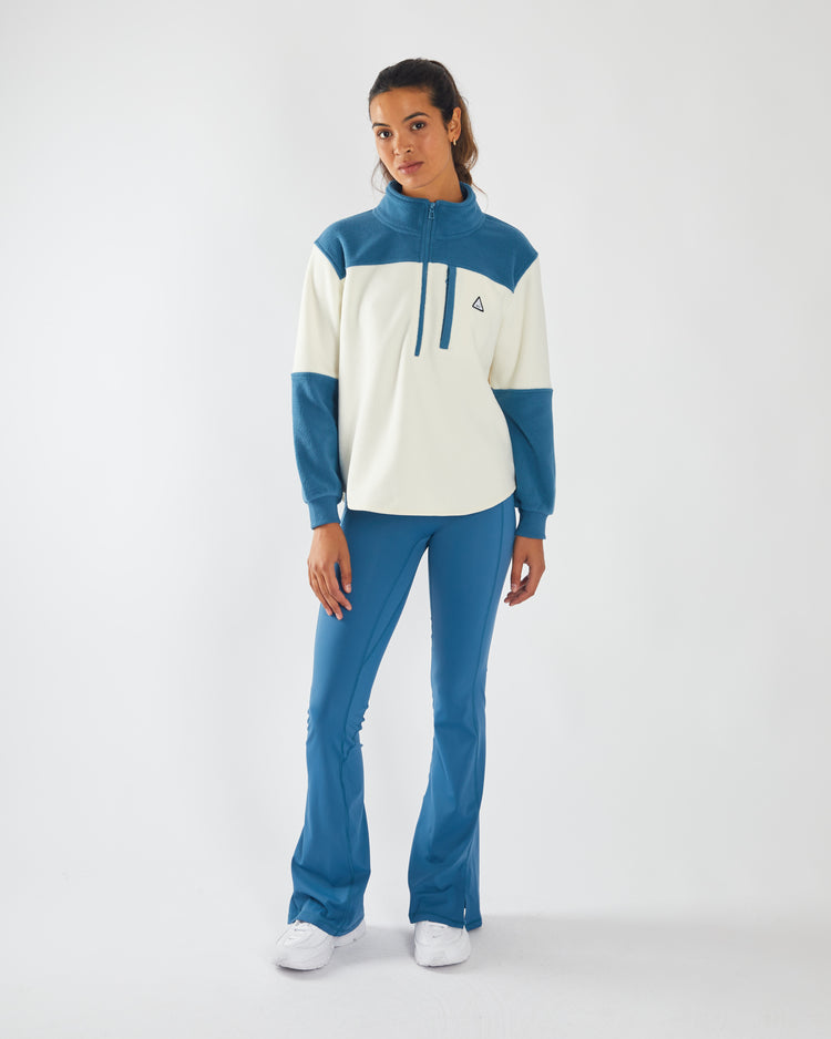 Noelle Fleece Half Zip White/Midnight