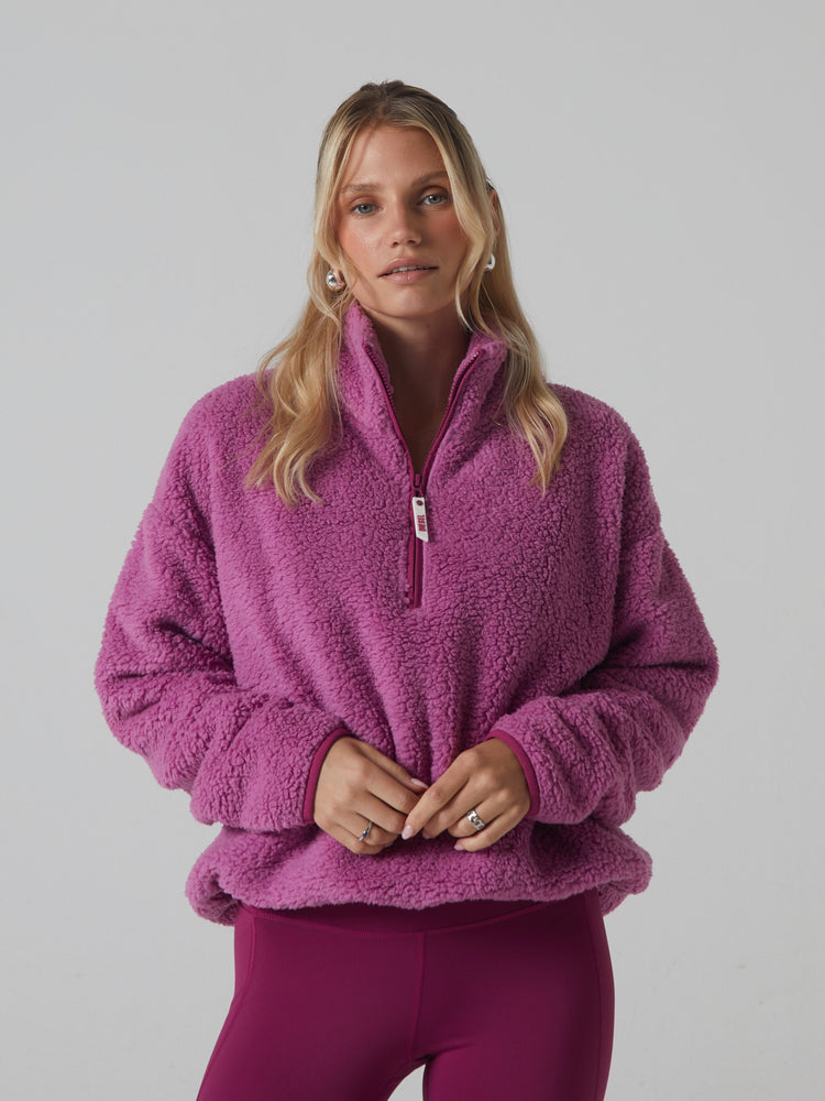 Penny Fleece Half Zip Soft Rose