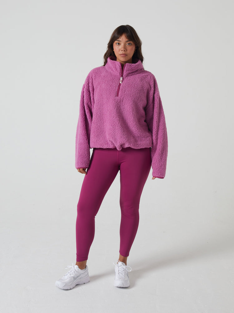 Penny Fleece Half Zip Soft Rose