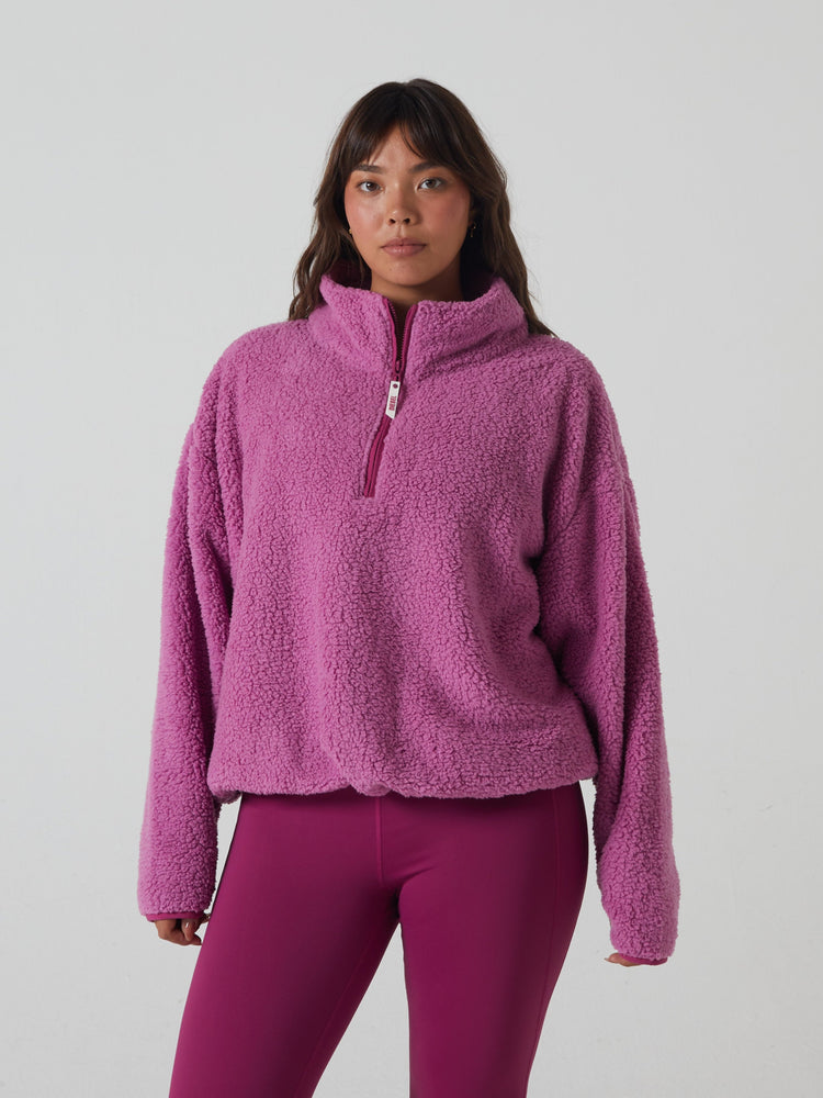 Penny Fleece Half Zip Soft Rose