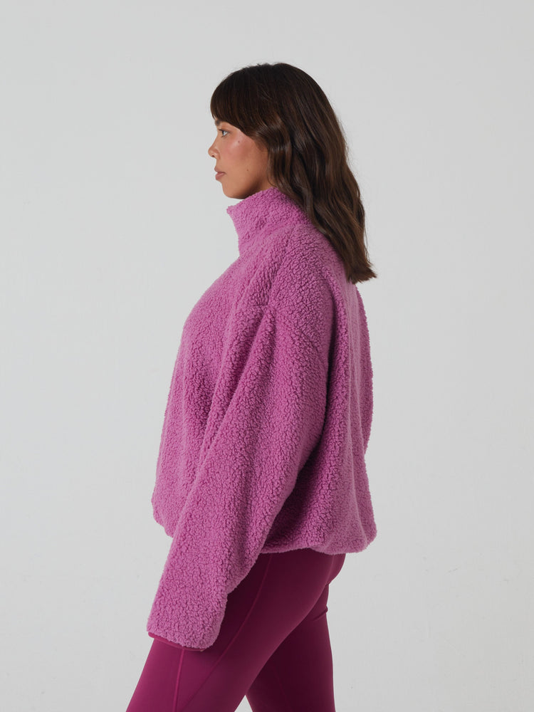 Penny Fleece Half Zip Soft Rose