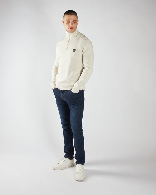 Pete Half Zip Crumb Marl