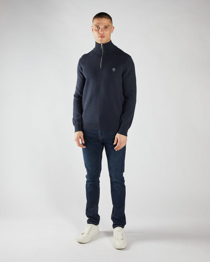 Pete Half Zip Midnight Blue Marl