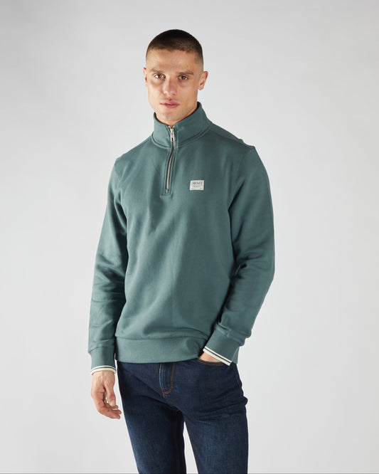 Presley Half Zip Lawn Green