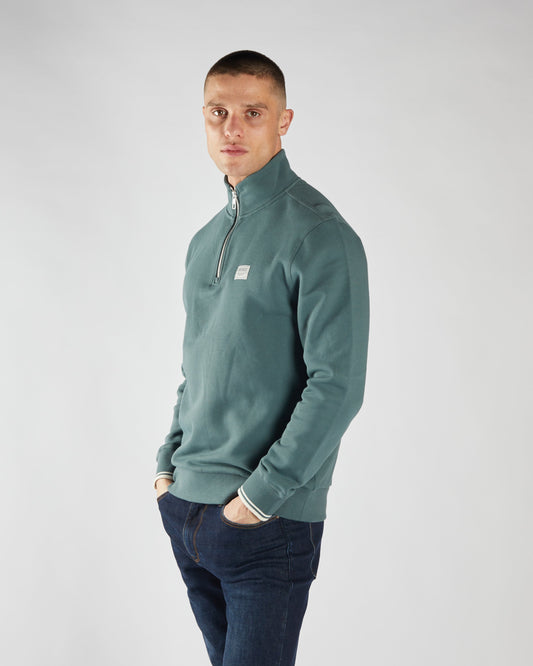Presley Half Zip Lawn Green
