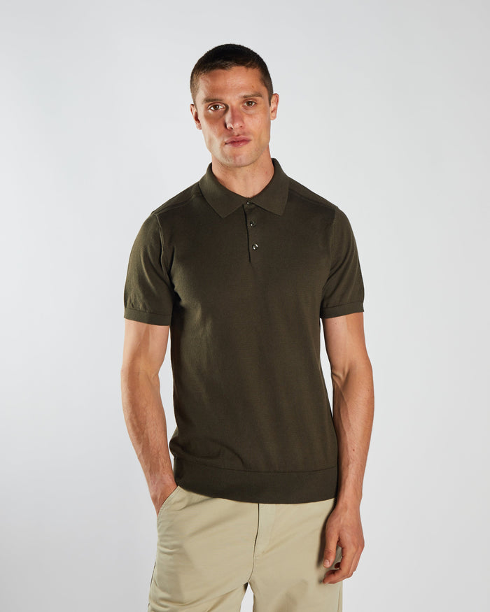Ricardo Knitted Polo Monaco Green