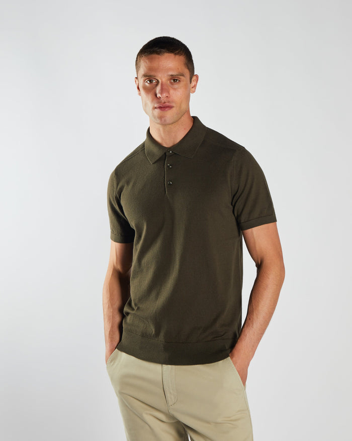 Ricardo Knitted Polo Monaco Green