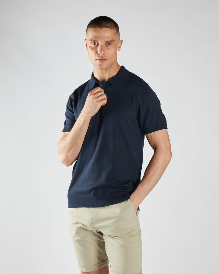 Ricardo Knitted Polo Salute Navy