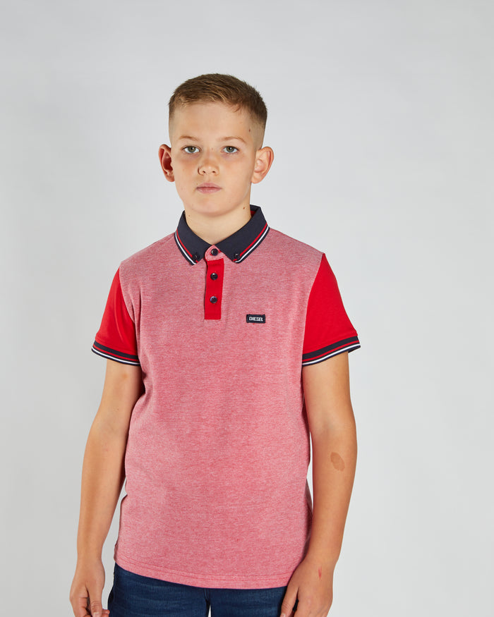 Robinson Birdseye Polo Red/ White