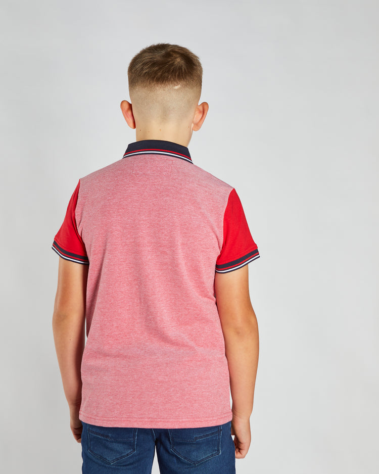 Robinson Birdseye Polo Red/ White