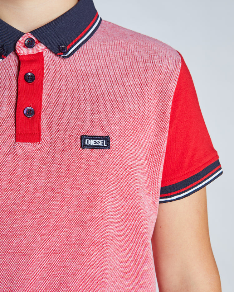 Robinson Birdseye Polo Red/ White