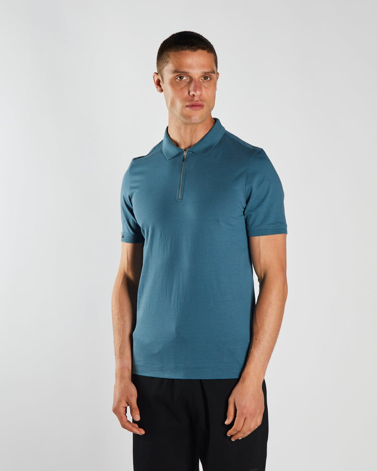 Rian Zip Polo Blue Pier