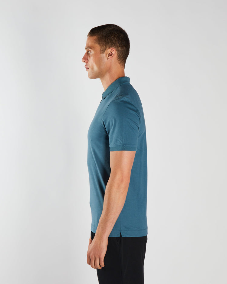 Rian Zip Polo Blue Pier