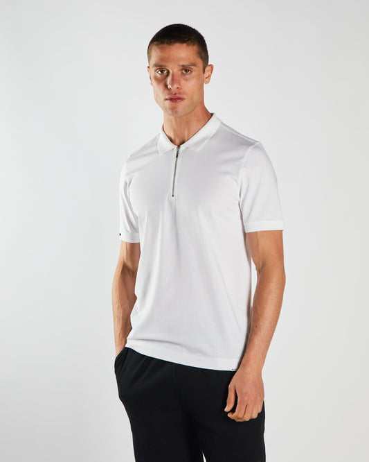 Rian Zip Polo Liberty White