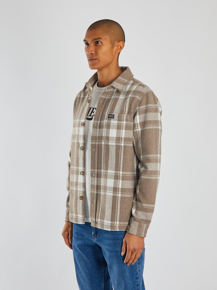 Sanford Overshirt Stone Biscuit Check