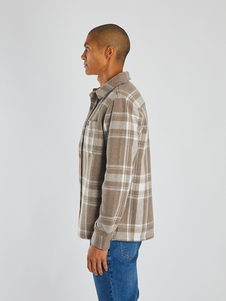 Sanford Overshirt Stone Biscuit Check