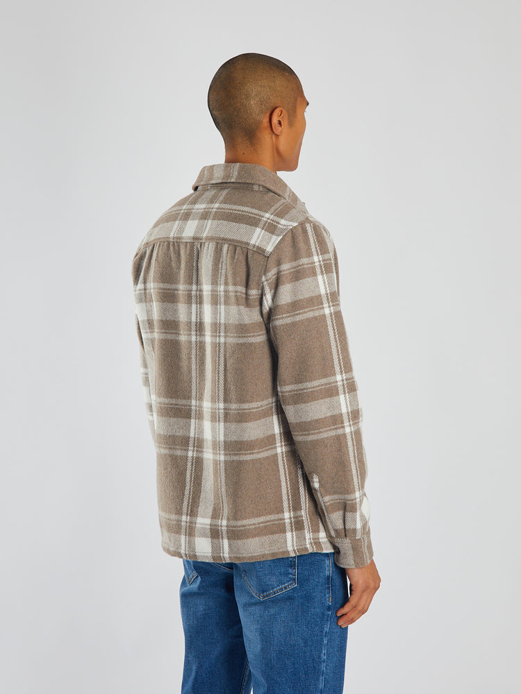 Sanford Overshirt Stone Biscuit Check