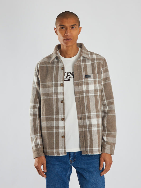 Sanford Overshirt Stone Biscuit Check