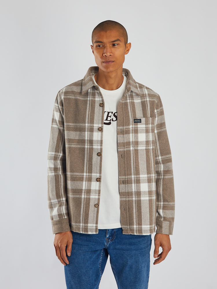 Sanford Overshirt Stone Biscuit Check