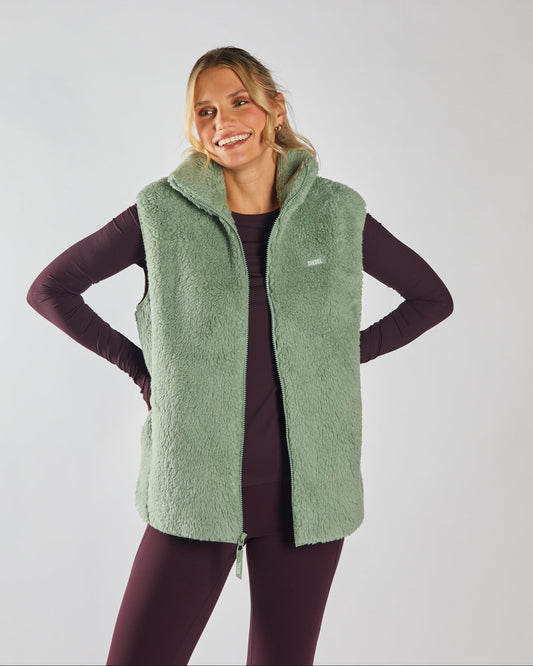 Sia Fleece Gilet Moss Green